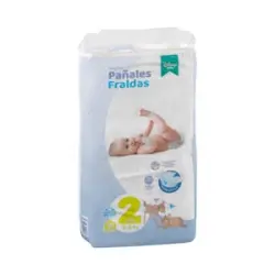 Pañales bebé talla 2 de 3-6 kg Deliplus Paquete 50 ud