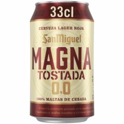 Cerveza San Miguel Magna tipo Lager tostada 0,0 sin alcohol lata 33 cl.