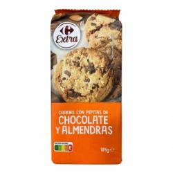 Galletas cookies con pepitas de chocolate y almendras Carrefour Extra 184 g.
