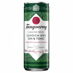 Gin&Tonic London dry Tanqueray lata 250 ml.