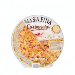 Pizza masa fina carbonara Hacendado ultracongelada  0.39 kg