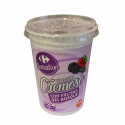 Yogur cremoso con frutas del bosque Carrefour Sensation sin gluten 500 g