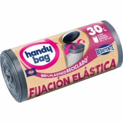 Bolsas de Basura Fijación Elástica 80% Plástico Reciclado HANDY BAG 30l 15 ud