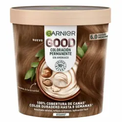 Coloración permanente sin amoniaco fórmula vegana tono 6.0 castaño mocaccino Good Garnier 1 ud.