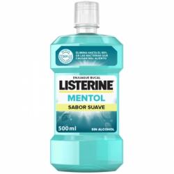 Enjuague bucal mentol sabor suave sin alcohol Listerine 500 ml.