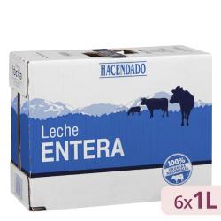 Leche entera Hacendado 6 bricks X 1 L