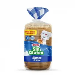 Pan de molde blanco Bimbo sin gluten y sin lactosa 375 g.