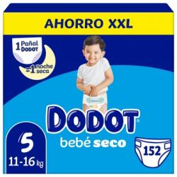 Pañales Dodot bebé-Seco XXL T5 (11-16 kg.) 152 ud.