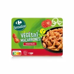 Pasta macarrones vegetales Sensation Carrefour 300 g.