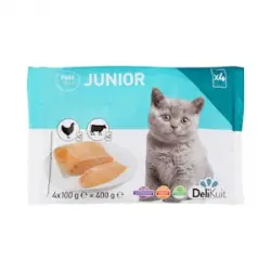 Paté gato júnior Delikuit con pollo y ternera Paquete 0.4 kg