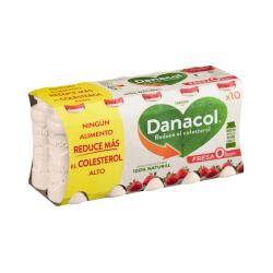 Bebida láctea de fresa Danacol 0% azúcares añadidos 10 mini botellas X 0.1 kg