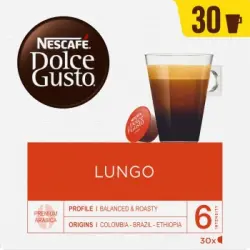 Café lungo premium arábica en cápsulas Nescafé Dolce Gusto 30 ud.