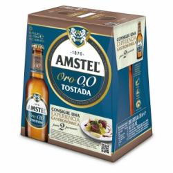 Cerveza tostada Amstel Oro 0.0 alcohol pack de 6 botellas de 25 cl.