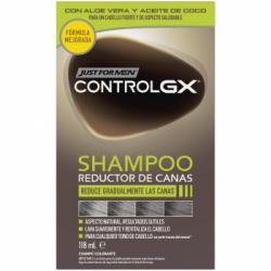 Champú reductor de canas con aloe vera y aceite de coco Control GX Just For Men 118 ml.