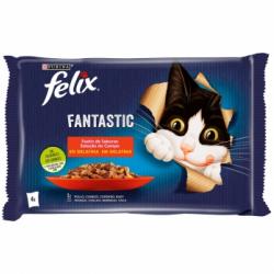 Gelatina selección de carnes para gatos Felix Fantastic Purina 4x85 g