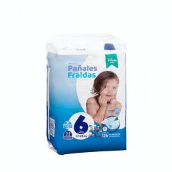 Pañales bebé talla 6 de 17-28 kg Deliplus Paquete 22 ud