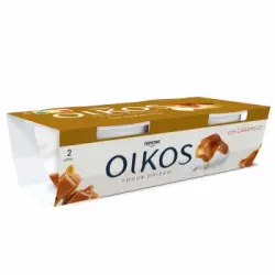 Yogur griego con caramelo Danone Oikos sin gluten pack de 2 unidades de 110 g.