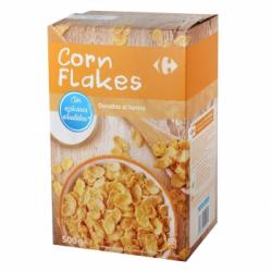 Cereales de maíz sin azúcar añadido Corn Flakes Carrefour 500 g.