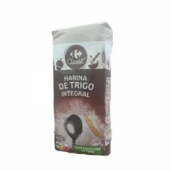 Harina integral de trigo Classic Carrefour 1 kg.
