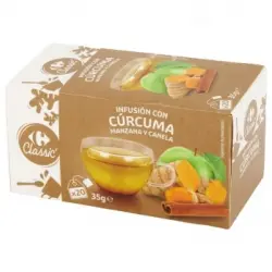 Infusión de cúrcuma en bolsitas Classic Carrefour 20 ud.