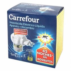 Insecticida eléctrico antimosquitos líquido aparato + recambio Carrefour 1 ud.