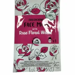 Mascarilla facial con agua floral de rosa Soft Carrefour 1 ud.