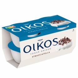 Yogur griego con stracciatella Danone Oikos pack de 4 unidades de 110 g.
