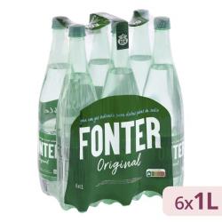 Agua mineral con gas Fonter grande 6 botellas X 1 L