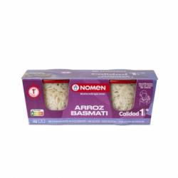 Arroz basmati para microondas Nomen sin gluten pack de 2 unidades de 140 g.