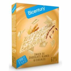 Barritas de chocolate blanco y cereales Bicentury 120 g.