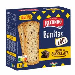 Biscote con pepitas de chocolate Barritas & Go Recondo 180 g.