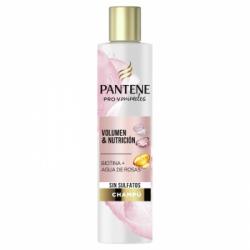 Champú sin siliconas para pelo con cuerpo y volumen Volumen & Nutrición biotina + agua de rosas Miracles Pantene Pro-V 225 ml.