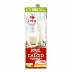 Leche entera con calcio Carrefour brik 1 l.