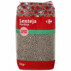 Lenteja pardina categoría extra Carrefour 1 kg.