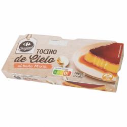 Tocino de cielo al baño Maria Carrefour Original sin gluten pack de 2 unidades de 100 g.