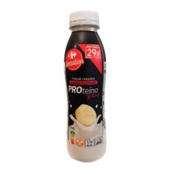 Yogur de proteínas liquido desnatado sabor plátano sin azúcar añadido Carrefour Sensation sin gluten 400 g.