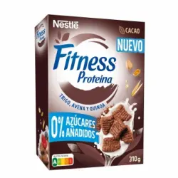 Cereales integrales de trigo, avena y quinoa con cacao Fitness Proteína Nestlé sin azúcar añadido 310 g.