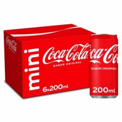 Coca Cola mini pack 6 latas 20 cl.