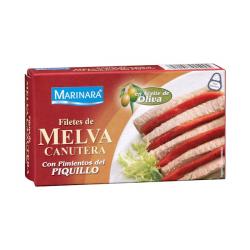 Filetes de melva canutera con pimientos del piquillo Marinara en aceite de oliva Lata 0.09 kg