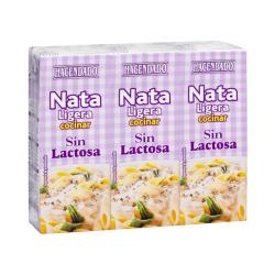 Nata ligera para cocinar sin lactosa Hacendado 3 mini bricks X 200 ml