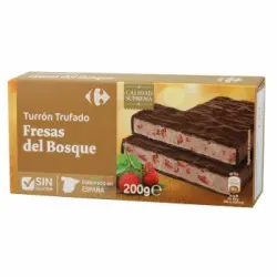 Turrón trufado de fresas del bosque Carrefour sin gluten 200 g.