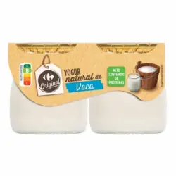 Yogur natural de vaca Carrefour Original pack de 2 unidades de 115 g.