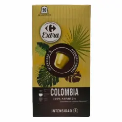 Café Colombia en cápsulas Carrefour Extra compratibles con Nespresso 20 ud.