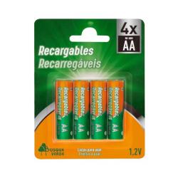 Pila recargable AA Bosque Verde Paquete 4 ud