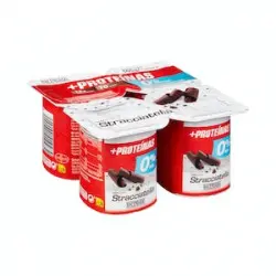 Postre lácteo con stracciatella +Proteínas Hacendado 0% m.g 12 g proteínas 4 ud. X 0.125 kg