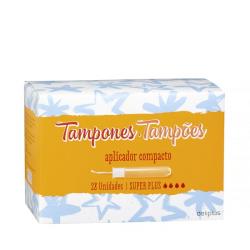 Tampones súper plus Deliplus con aplicador compacto Caja 1 ud