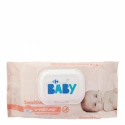Toallitas para bebé con tapa sensitive Carrefour Baby 72 ud.