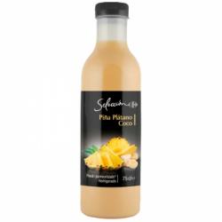 Zumo de piña, plátano y coco Carrefour Selección exprimido botella 75 cl.