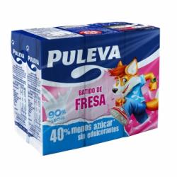Batido de fresa Puleva sin gluten pack de 6 briks de 200 ml.