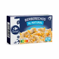 Berberechos al natural 60/100 Classic Carrefour 63 g.